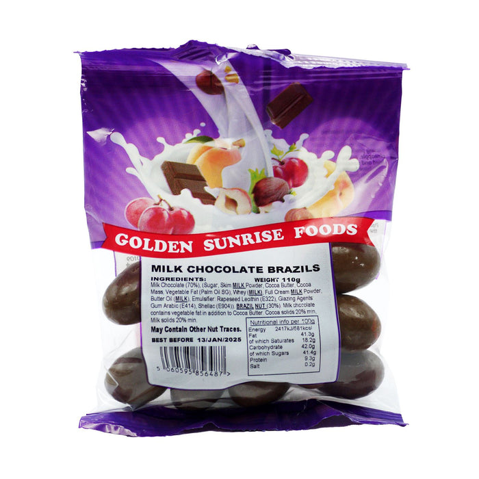 Golden Sunrise Milk Chocolate Brazils 110 grams (Box of 24)