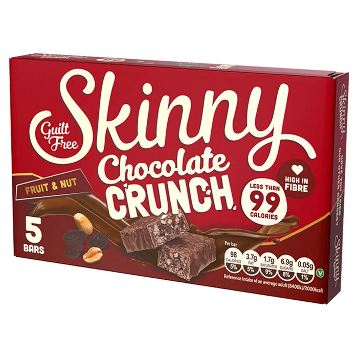 Skinny Chocolate Crunch Fruit & Nut 5  bars x 24g (Box of 10)