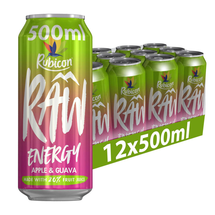 Rubicon Raw Energy Apple & Guava 500 ml (Box of 12)
