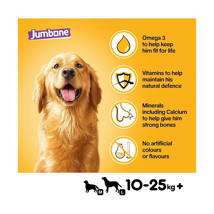 Pedigree Jumbone Medium Dog Treats with Beef and Poultry Flavour 180g (Box of 12)