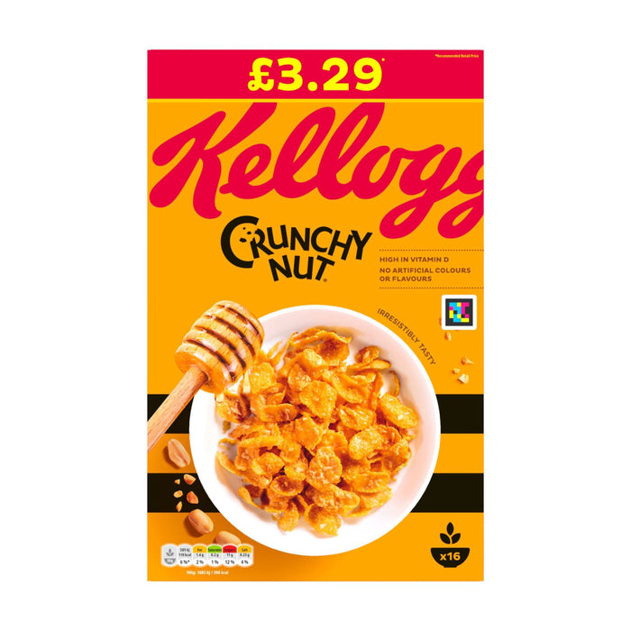 Kelloggs Crunchy Nut Cornflakes Pmp £3.29 500 grams (Box of 8)