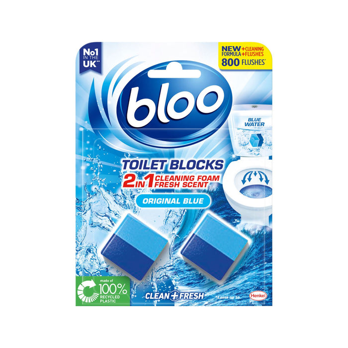 New Bloo Toilet Blocks Limescale Remover Original Blue