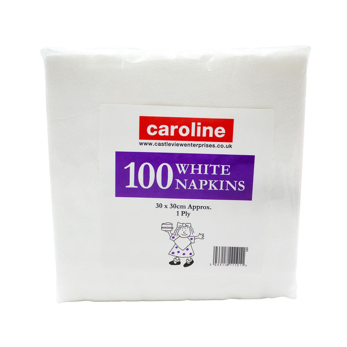 Caroline Napkins White 1ply 30x30cm 1203 Pack of 100