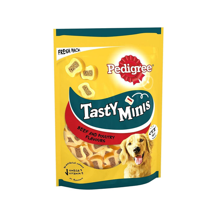 Pedigree Tasty Minis - Beef & Poultry Flavour Slices Dog Treats 155g (Box of 8)