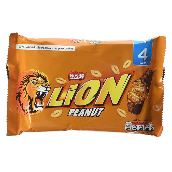 Nestle Lion Peanut  Chocolate Bar 164g (10 packs of 4, Total 40)