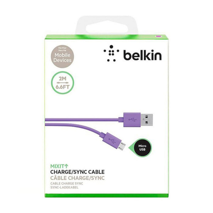 Belkin MixIt Micro ChargeSync Cable Purple 2m