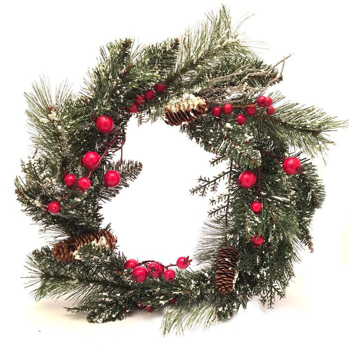 Christmas Red Berry Wreath 22"