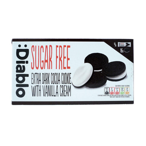 Diablo Sugar Free Dark Vanilla Cookies 176g (12 Packs of 4) - myShop.co.uk