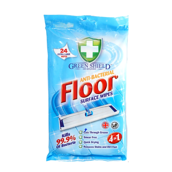 Green Shield Anti-Bacterial Extra Large Floor Wipes 24s