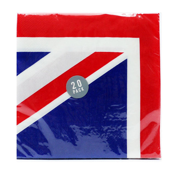 Union Jack Flag Paper Napkins - 20 Pack