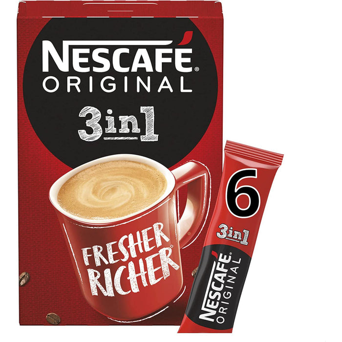 Nescafe Original Instant Coffee 3in1 6 Sachets 102g (Box of 11)