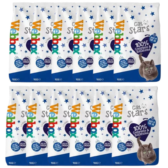 Webbox Cat Stars Chicken Dry Cat Food 900g (Box of 12)