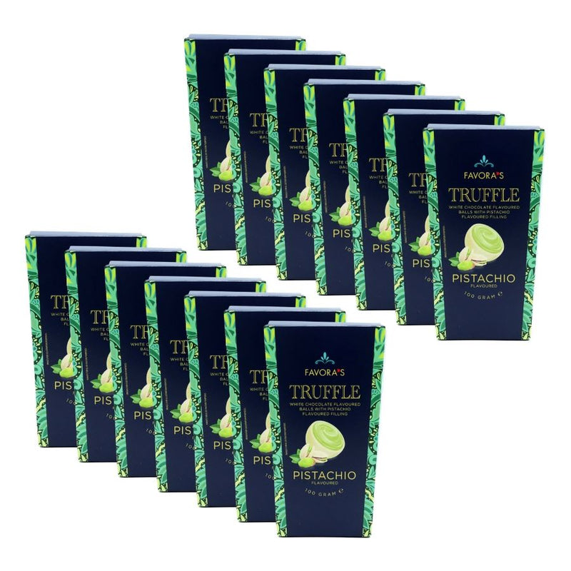 Favora's Truffle White Chocolate Flavoured Balls With Pistachio Filling (14 x 100g)