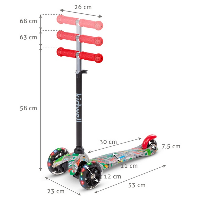 Kidwell 3 Wheeled Light Up Balance Scooter (Uno City)