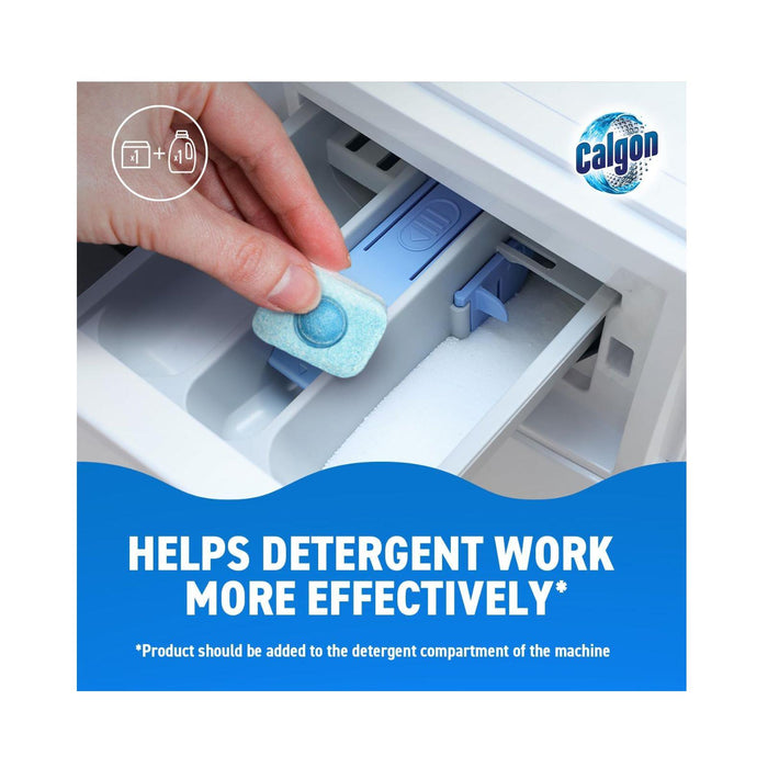 Calgon 4-in-1 Washing Machine Cleaner and Water Softener Tablets, 8 Count, (Box of 14)