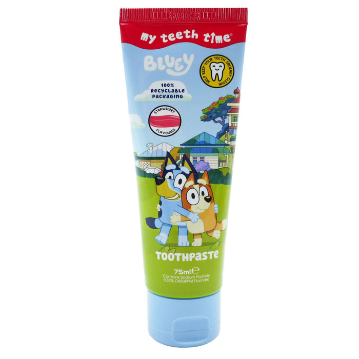 Kids Bluey Toothpaste Fluoride Protection, Strawberry Flavor, Sugar-Free Formula, 75ml