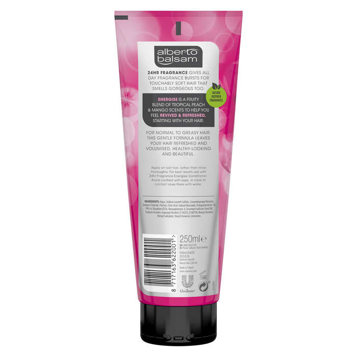 Alberto Balsam Energise Tropical Peach & Mango Shampoo (250ml)