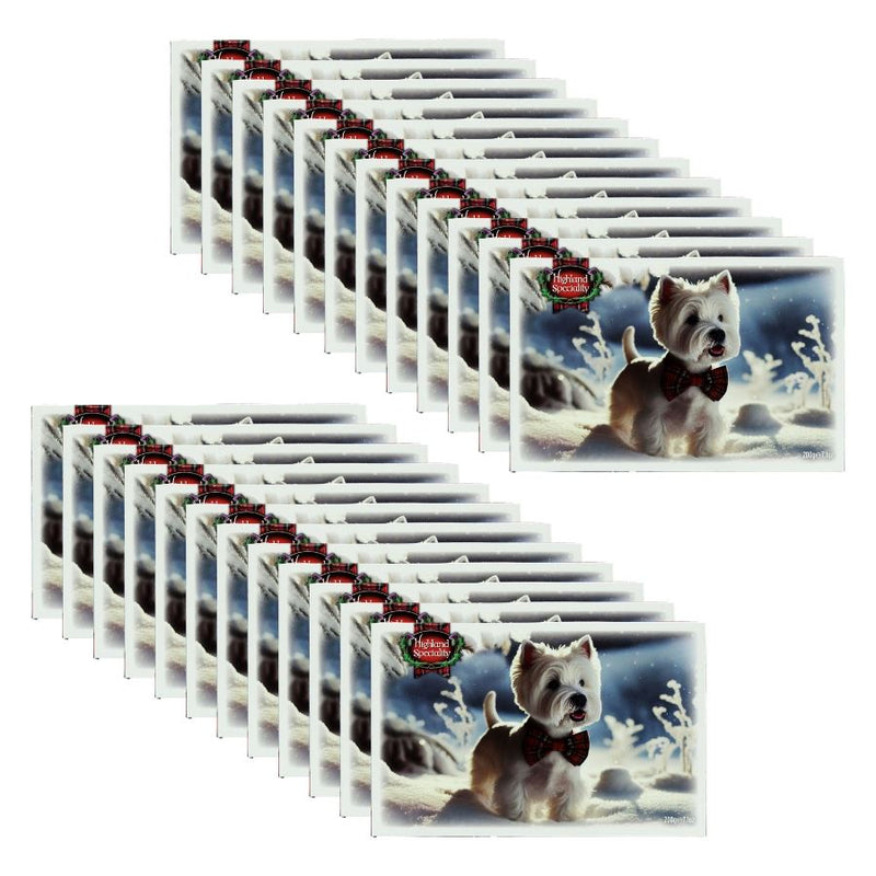 Highland Speciality Christmas Scottish Shortbread Assortment Westie Bow Tie In Snow (24 x 200g)