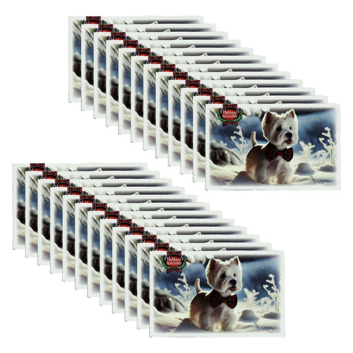 Highland Specialty Christmas Scottish Shortbread Assortment Westie Bow Tie In Snow (24 x 200g)
