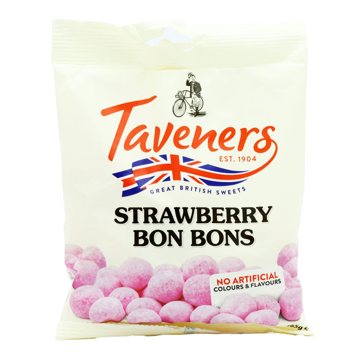 Taveners Strawberry Bon Bons 165g (Box of 12)