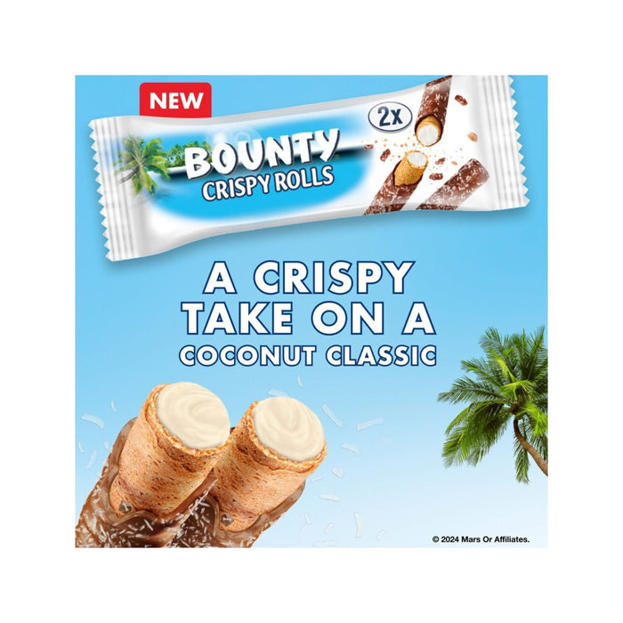 Bounty Milk Chocolate Crispy Rolls 5 pack 117g (Box of 14)