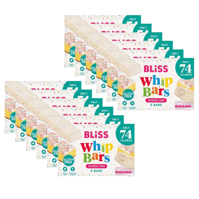 Bliss Whip Bars School Cake 5 Bars, Gluten Free (12 x 5's)
