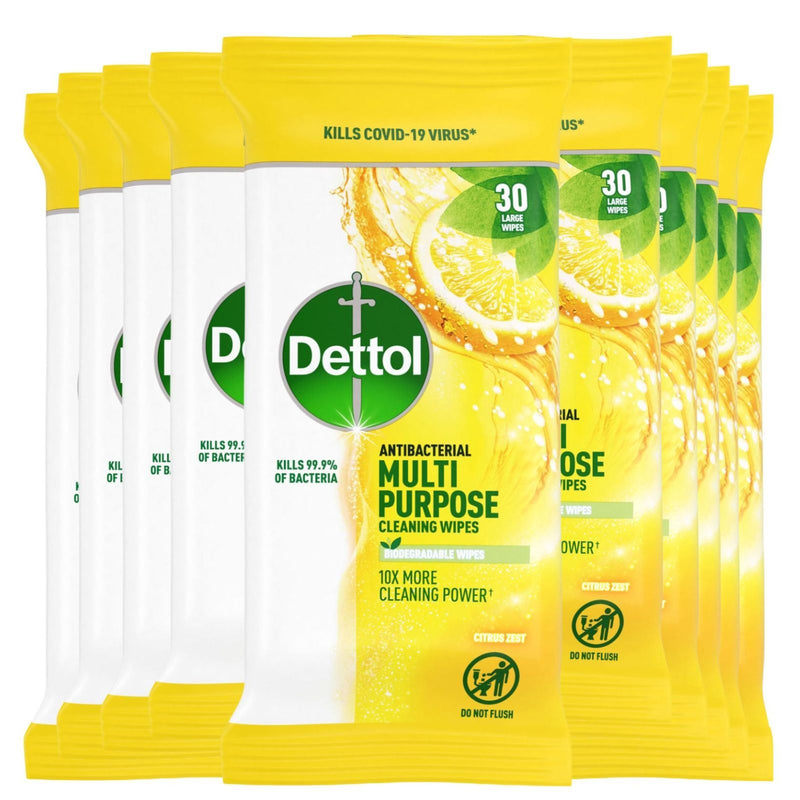 Dettol Multi Surface Wipes Citrus 30's (Box of 10)
