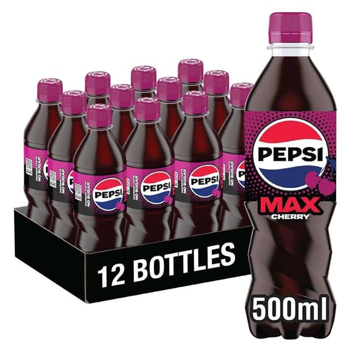 Pepsi Max Cherry Bottles Zero Sugar (12 x 500ml)