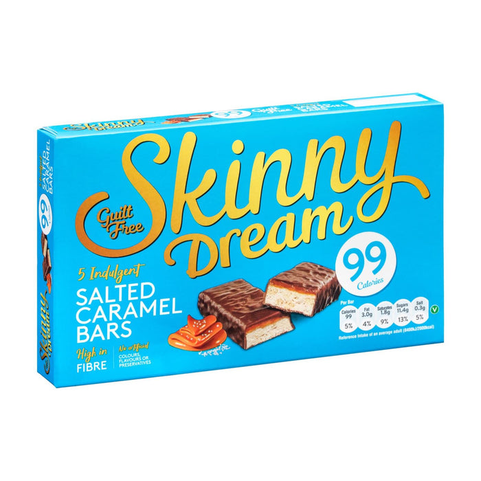 Skinny Dream Salted Caramel Bars 5 x 25g (Box of 10)