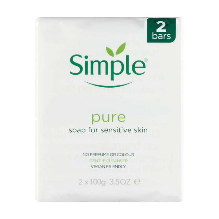 Simple Pure  Soap Bars  Twin Pack  100 grams