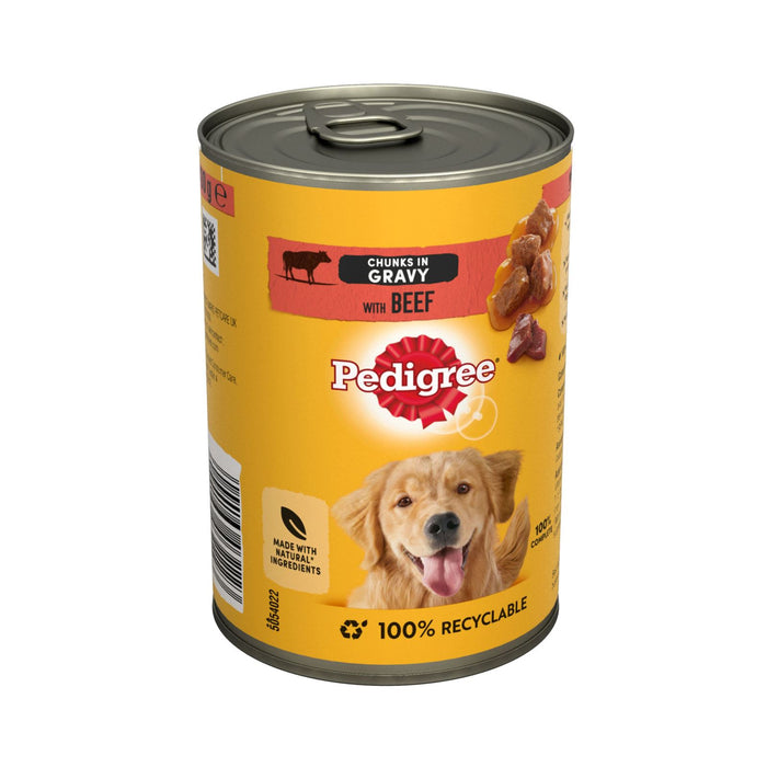 Pedigree Beef In Gravy Wet Dog Food 400 grams CBox of 12)