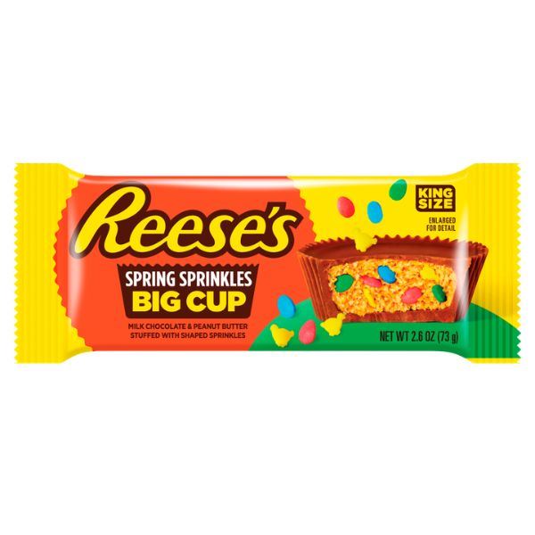 Reese's Big Cup with Spring Sprinkles Milk Chocolate King Size Peanut Butter Cups (16 x 73g)
