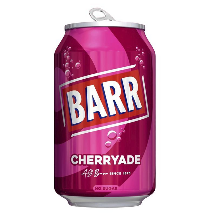 Barr Cherryade No Sugar Fizzy Drink Cans, 6 Pack - 24 Cans (4 x 6 x 330ml)
