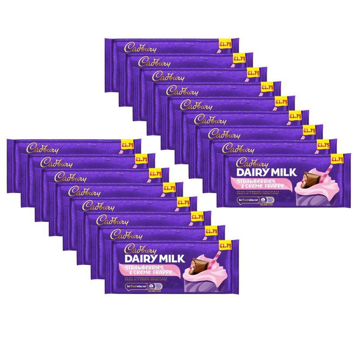 Cadbury Dairy Milk Strawberries & Creme Frappe Chocolate Bar (17 x 115g)