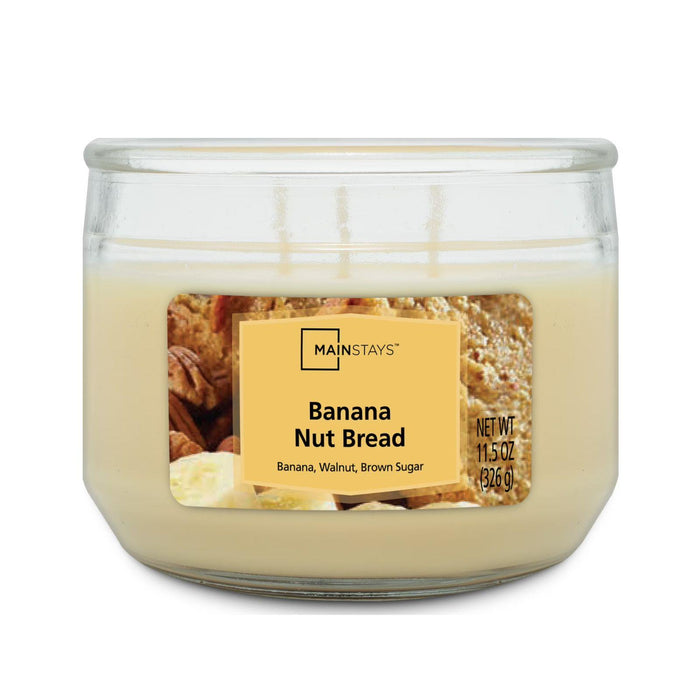 Mainstays Candle Jar 3 Wick Banana Nut Bread 11.5 oz