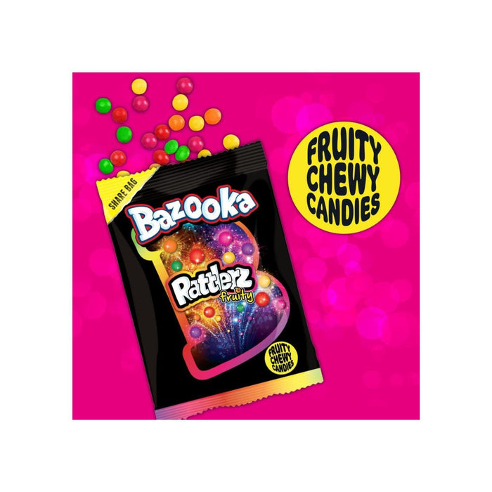 Bazooka Candy Brands Rattlerz Fruity Chewy - 100g (Box of 12)