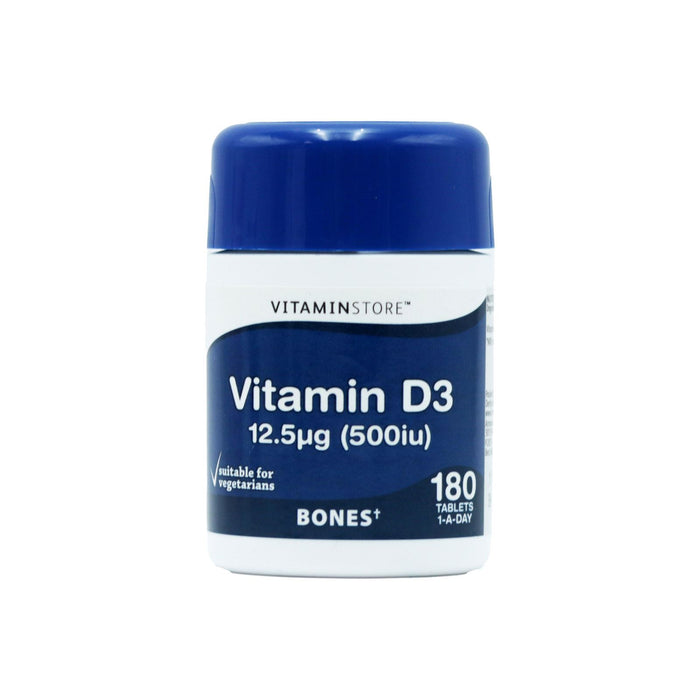 Vit Store Vitamin D3 12.5ug Tablets For Bone Health 180s