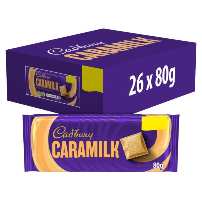 Cadbury Caramilk Golden Caramel Chocolate Bar (26 x 80g)