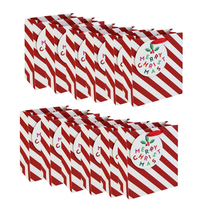 12x Christmas Gift Bag Medium Candy Cane