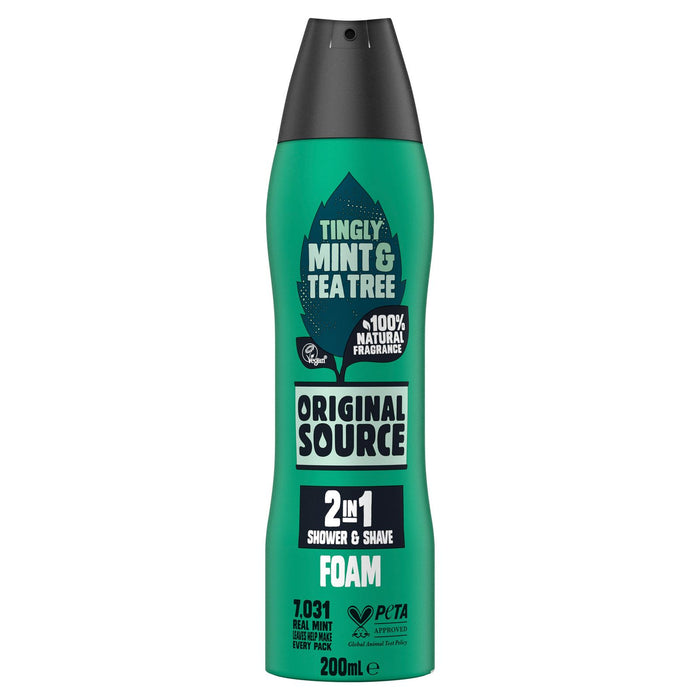 Original Source Mint & Tea Tree 2-in-1 Shower and Shave Foam (200ml)
