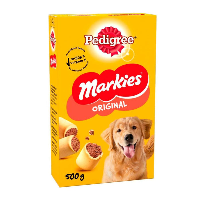 Pedigree Markies - Dog Biscuit Treats with Marrowbone, for Adult Dogs 500g (Box of 12)