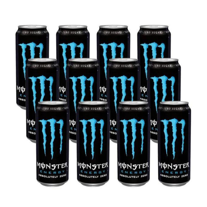 Monster Absolute Zero Sugar Energy Drink 500ml ( Pack of 12)