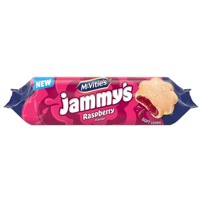 McVitie's Jammy's Raspberry Flavour Biscuits, Soft Centre Snacks (18 x 136.5g)