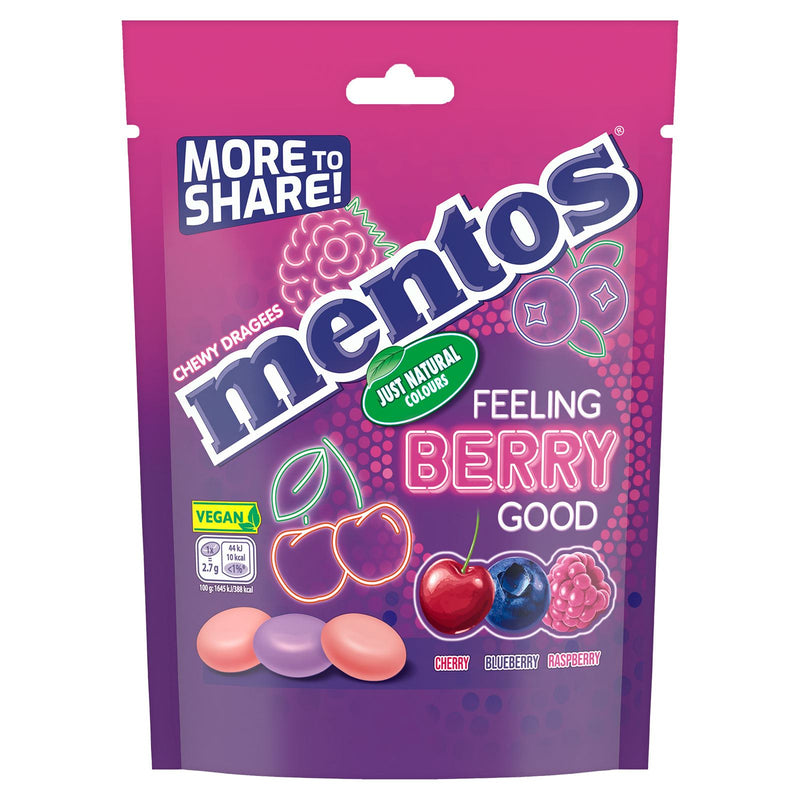 Mentos Berry Good Chewy Dragees Sweets Bag (7 x 160g) - image 2