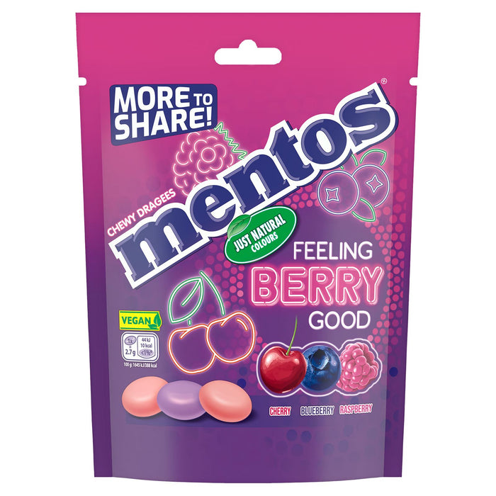 Mentos Berry Good Chewy Dragees Sweets Bag (7 x 160g)