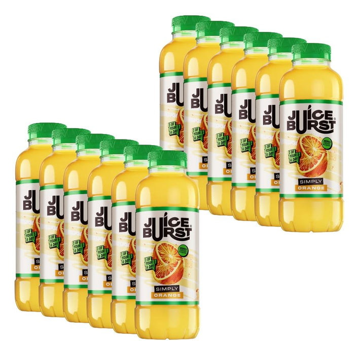 Juice Burst Orange Juice Bottles (12 x 300ml) - Refreshing Fruit Drink