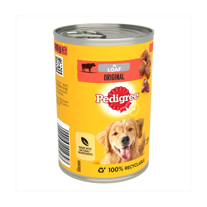 PEDIGREE Dog Tin Original in Loaf Dog Wet Food  400g (Box of 12)