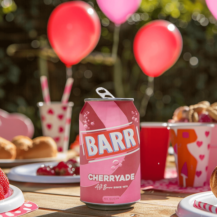 Barr Cherryade No Sugar Fizzy Drink Cans, 6 Pack - 24 Cans (4 x 6 x 330ml)
