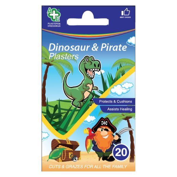 A&E Dinosaur & Pirate Assorted Plasters 20s