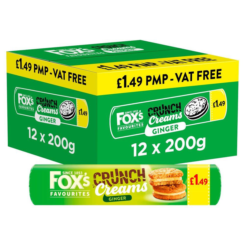 Fox's Ginger Crunch Creams Biscuits (12 x 200g)